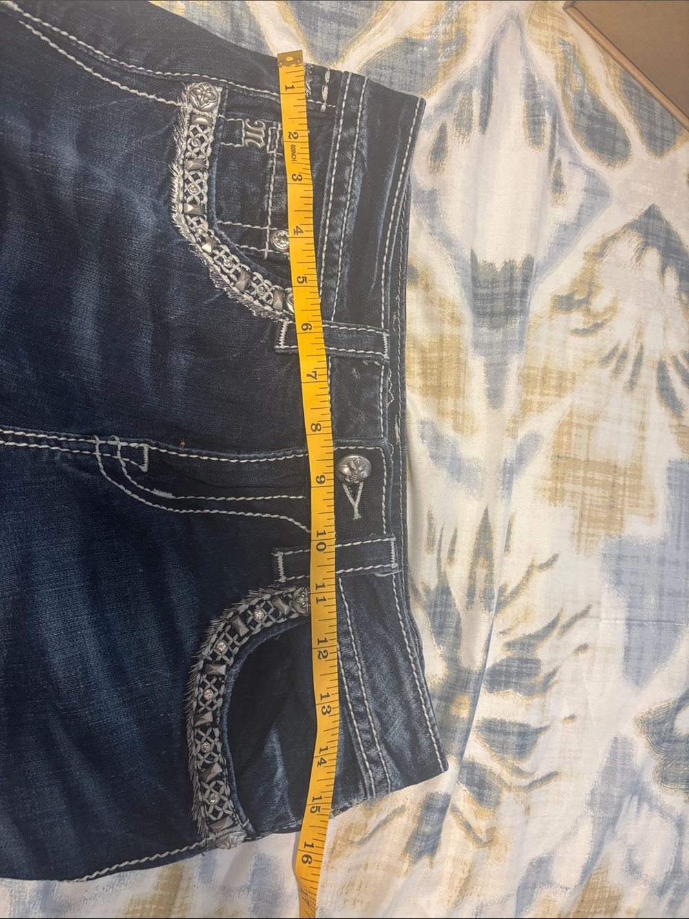 Miss Me Dark Blue Embellished Skinny Ankle Jeans - Picture 7 of 7